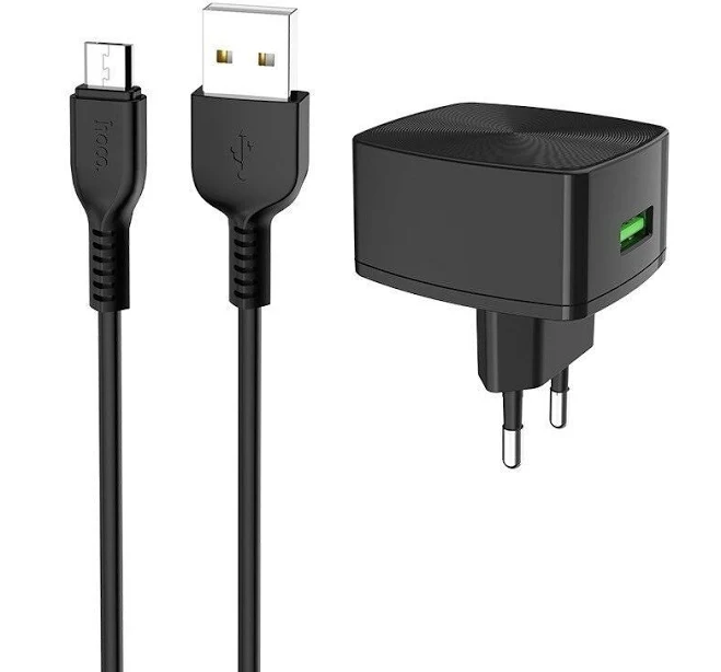 СЗУ Hoco C70A Cutting-Edge QC3.0, С кабелем, MicroUSB, 3.0 A СЗУ hoco c70a cutting edge qc3.0, С кабелем, microusb, 3.0 a