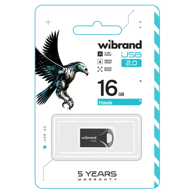 USB-накопичувач 16gb Wibrand Hawk Black USB 2.0 usb накопичувач 16gb wibrand hawk black usb 2.0