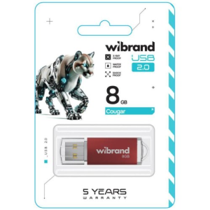 usb накопичувач 8gb wibrand cougar red usb 2.0